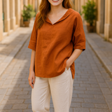 Bluse mit V-Ausschnitt | Sommer